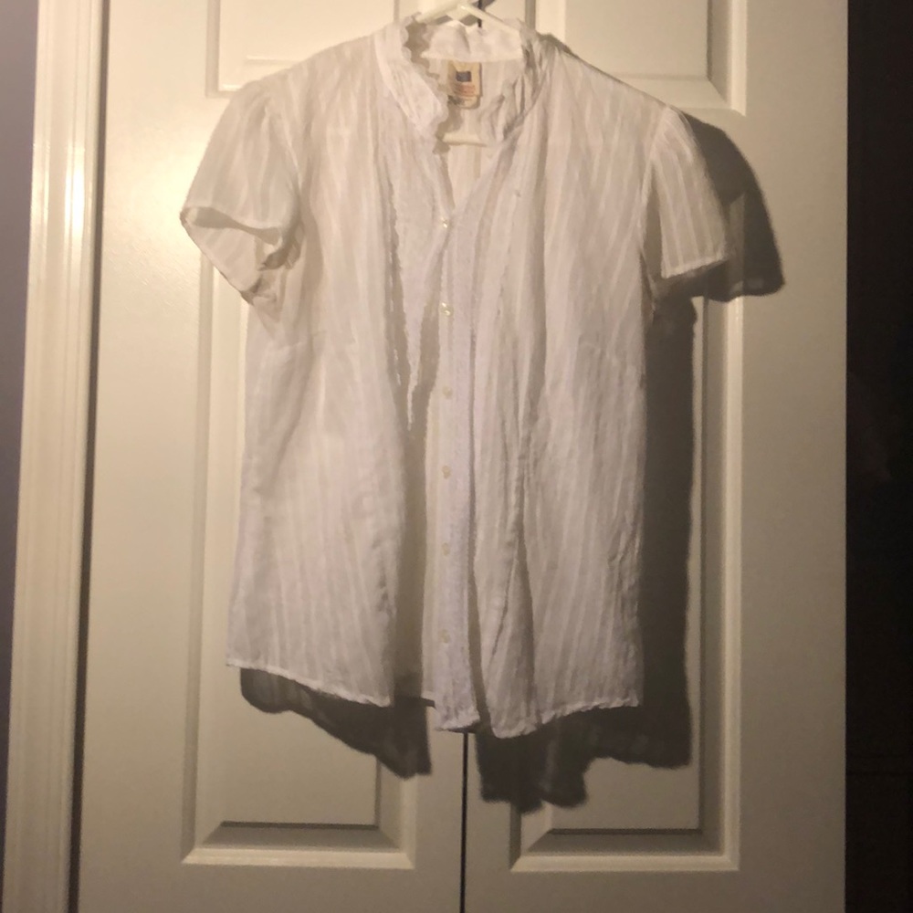 White lace button down blouse